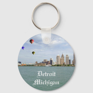 Detroit City Michigan Keychain