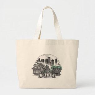 Detroit City Michigan USA Large Tote Bag