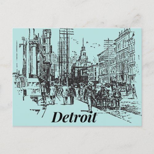 Detroit City Michigan USA Old_Fashioned Postcard