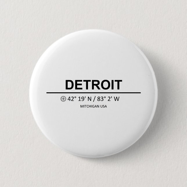 Detroit Coordinaten - Detroit Coordinates Button (Front)