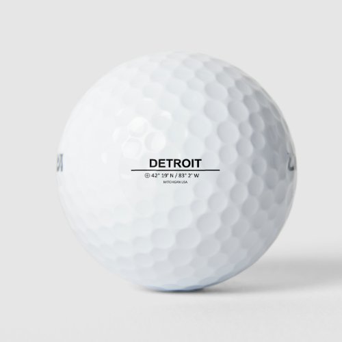 Detroit Coordinaten _ Detroit Coordinates Golf Balls