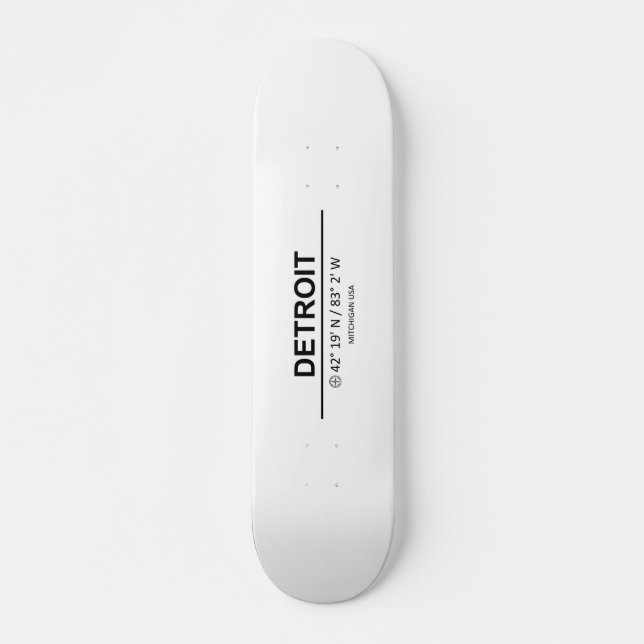 Detroit Coordinates Skateboard (Front)