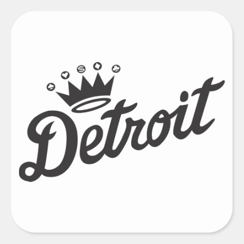 Detroit Crown Square Sticker