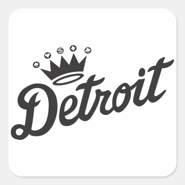 Detroit Crown Square Sticker (Front)