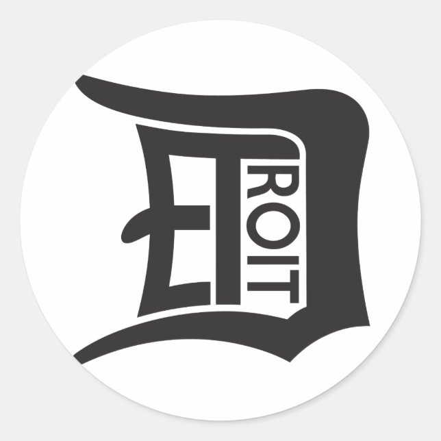 Detroit D Classic Round Sticker (Front)