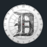 Detroit D wash Dartboard<br><div class="desc">Custom Detroit D with washed out effect</div>