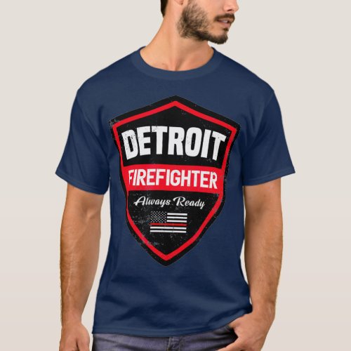 Detroit Fire  Rescue Firefighter First Responder T_Shirt