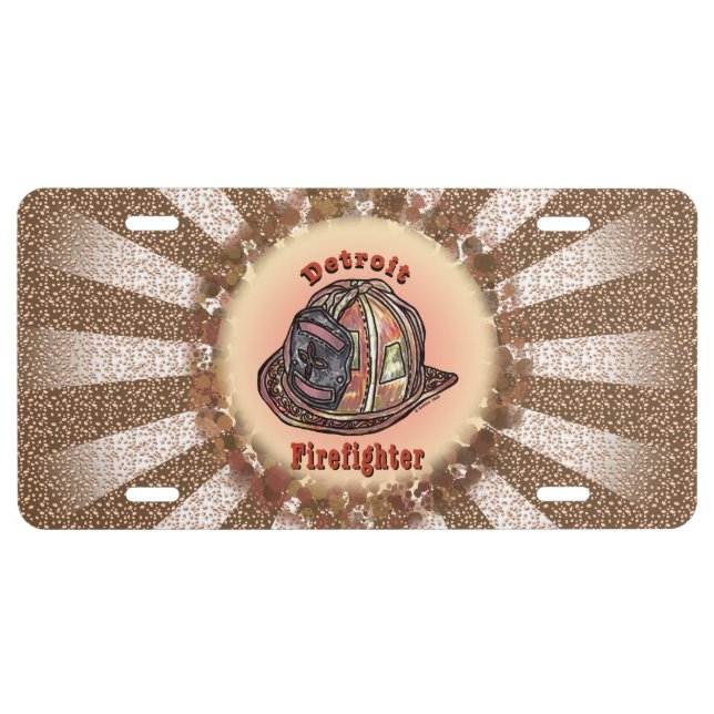 Detroit Firefighter License Plate (Front)