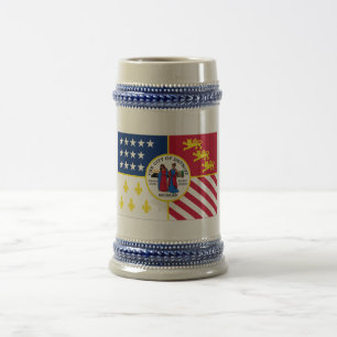Detroit Flag Beer Stein