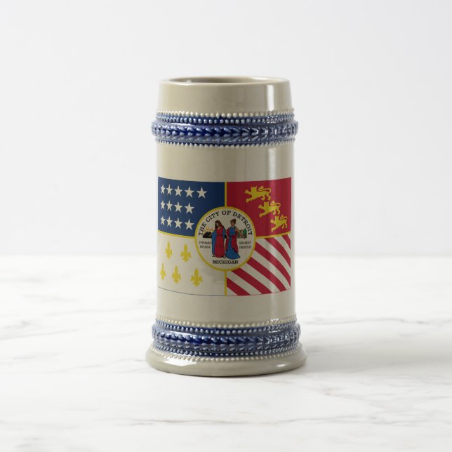 Detroit Flag Beer Stein (Center)