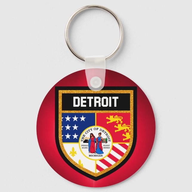 Detroit Flag Keychain (Front)