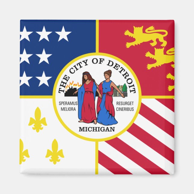 Detroit Flag Magnet (Front)