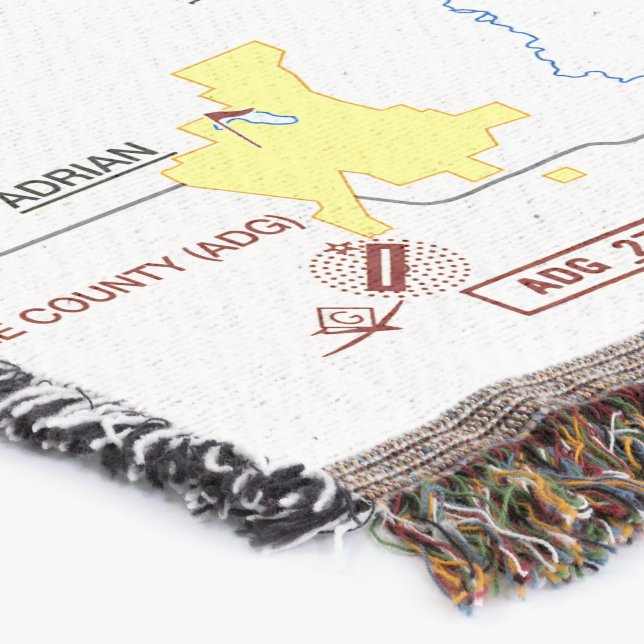 Detroit Flyway Chart Throw Blanket (Corner)