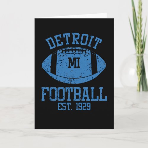 Detroit Football Fan Gift Present Idea Card