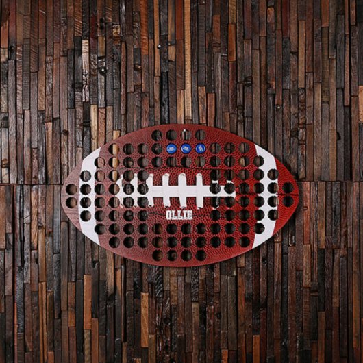 Detroit Football Shaped Wooden Beer Cap Map (Front)