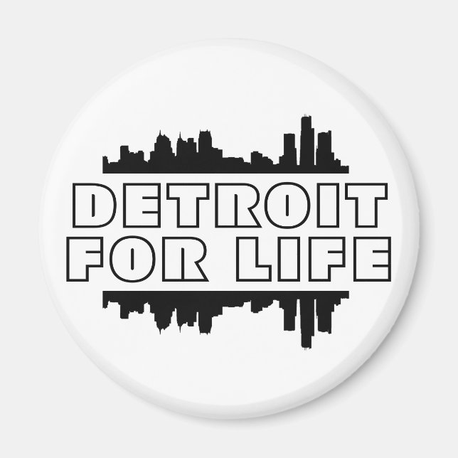 Detroit for Life - Skyline Magnet (Front)