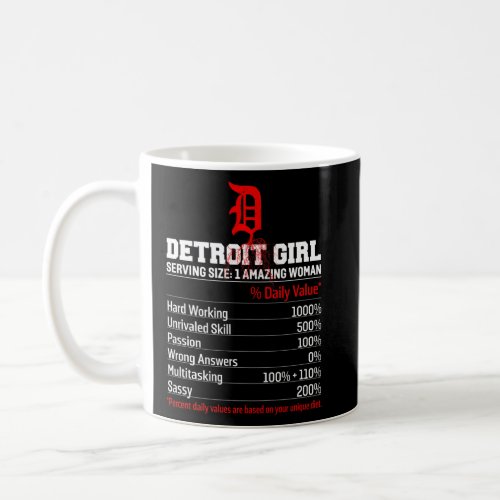 Detroit Girl Michigan American Born Detroit Roots  Coffee Mug
