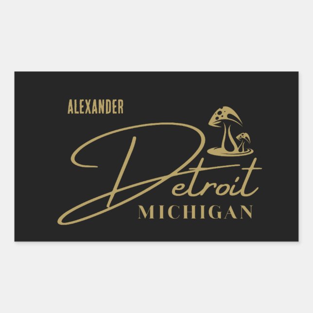 Detroit Golden Mushroom Customizable Sticker (Front)