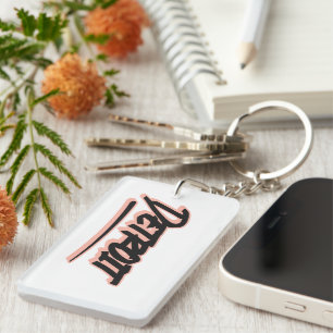 Detroit Graffiti Style Keychain