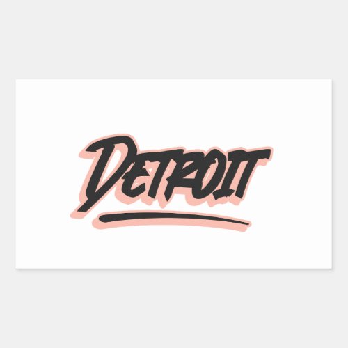 Detroit Graffiti Style Rectangular Sticker