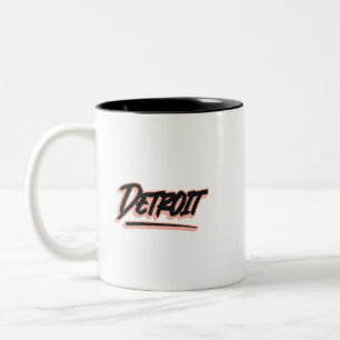 Detroit Graffiti Style Two-Tone Coffee Mug