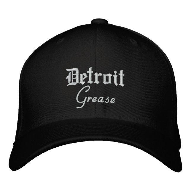 Detroit Grease Flex Fit Wool Baseball Cap Black (Front)