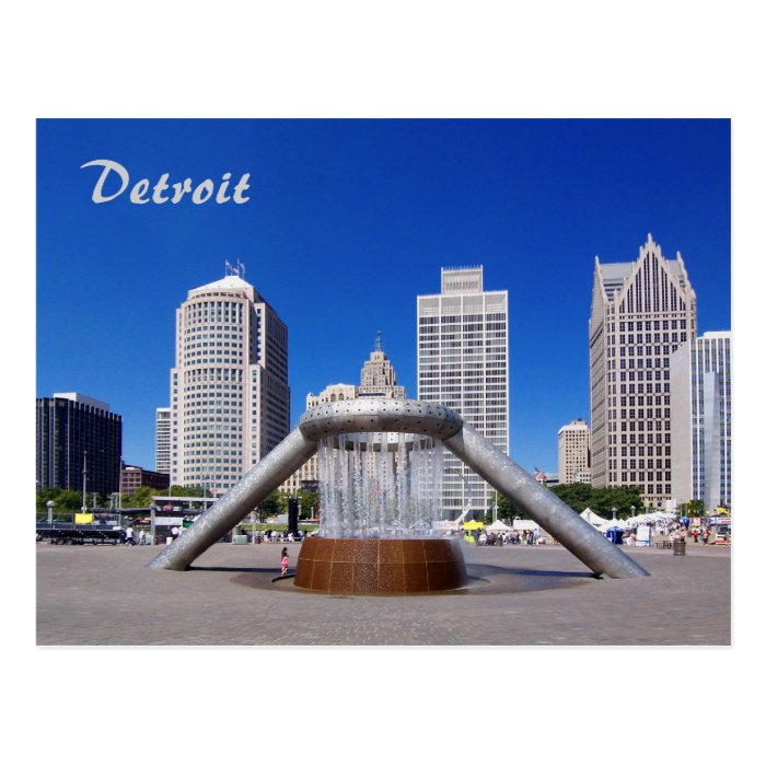 Detroit   Hart Plaza Postcard