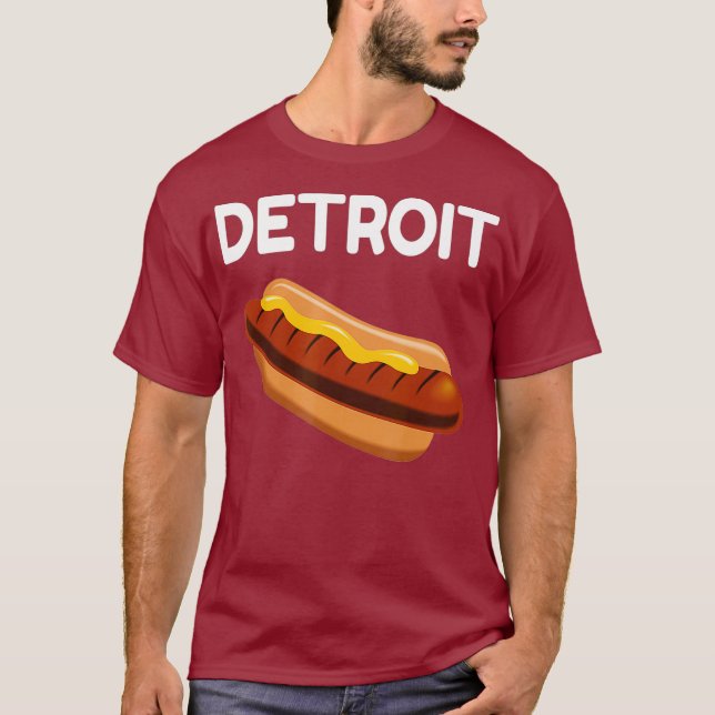 Detroit Hot dog city shirt awesome novelty shirt (Front)