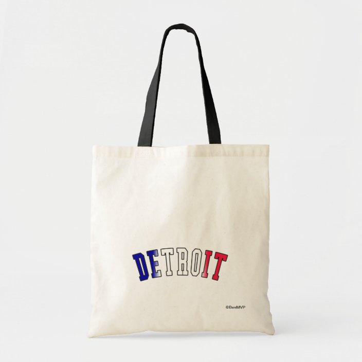 Detroit in Michigan State Flag Colors Canvas Bag