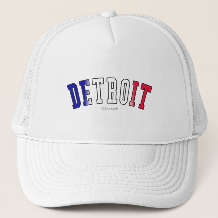 Detroit in Michigan State Flag Colors Trucker Hat
