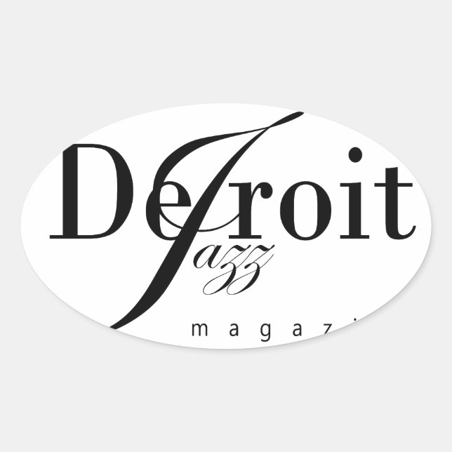 Detroit Jazz Magazine Oval Sticker (Front)