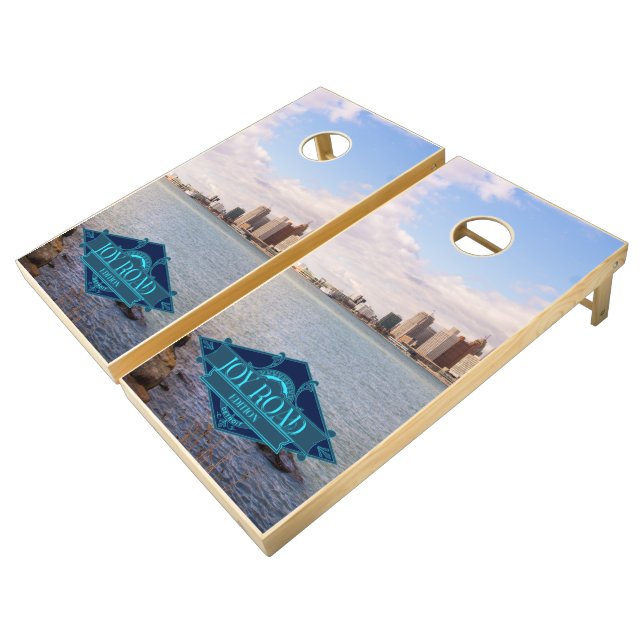 Detroit - Joy Road Edition Cornhole Set (Angled)