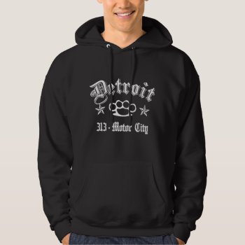 Detroit Knuckles 313 Motor City Hoodie by RobotFace at Zazzle