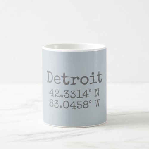 Detroit Latitude Longitude Coffee Mug