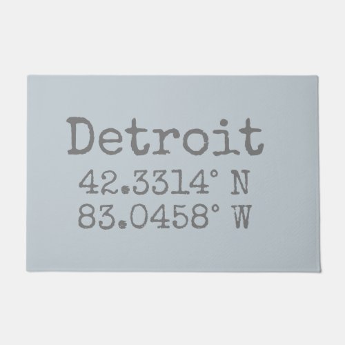 Detroit Latitude Longitude Doormat