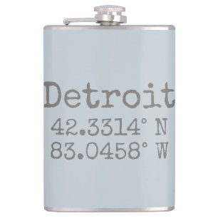 Detroit Latitude Longitude Flask