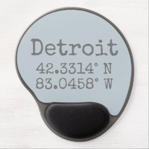 Detroit Latitude Longitude Gel Mouse Pad