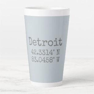 Detroit Latitude Longitude Latte Mug