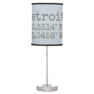 Detroit Latitude Longitude Table Lamp