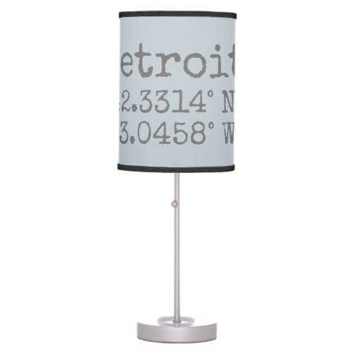 Detroit Latitude Longitude Table Lamp