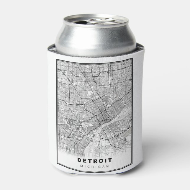 Detroit Map Can Cooler (Can Front)