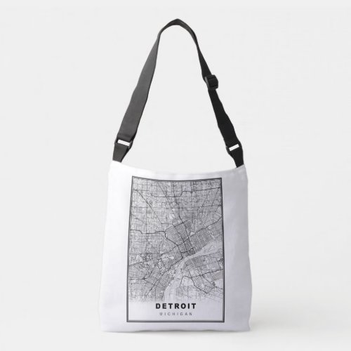 Detroit Map Crossbody Bag