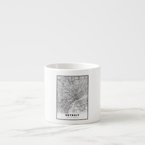 Detroit Map Espresso Cup