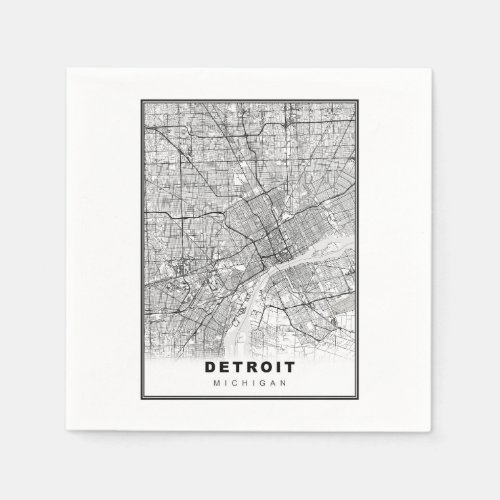Detroit Map Napkins