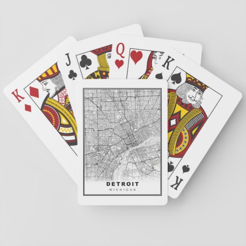 Detroit Map Poker Cards