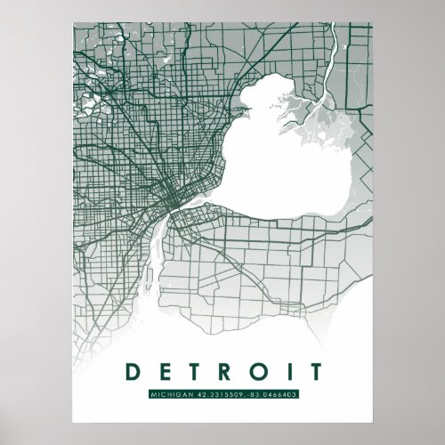 Detroit Map Poster