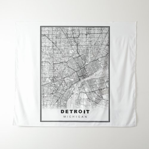 Detroit Map Tapestry