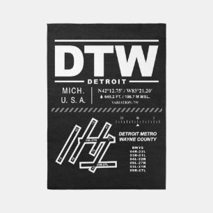 Detroit Metropolitan Wayne County Airport DTW Rug