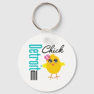 Detroit MI Chick Keychain