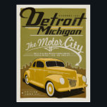 Detroit, MI Postcard<br><div class="desc">Anderson Design Group is an award-winning illustration and design firm in Nashville, Tennessee. Founder Joel Anderson directs a team of talented artists to create original poster art that looks like classic vintage advertising prints from the 1920s to the 1960s.</div>